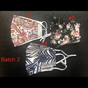 3 pcs of flower pattern face masks